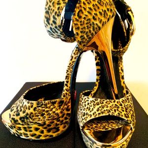 Leopard Print Strappy Heels